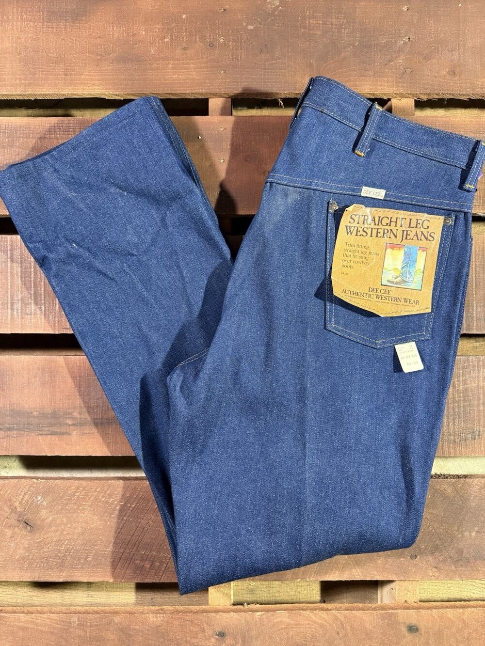Vintage 70s Washington Dee Cee Deadstock Raw Denim Jeans 40x34 NWT USA Western